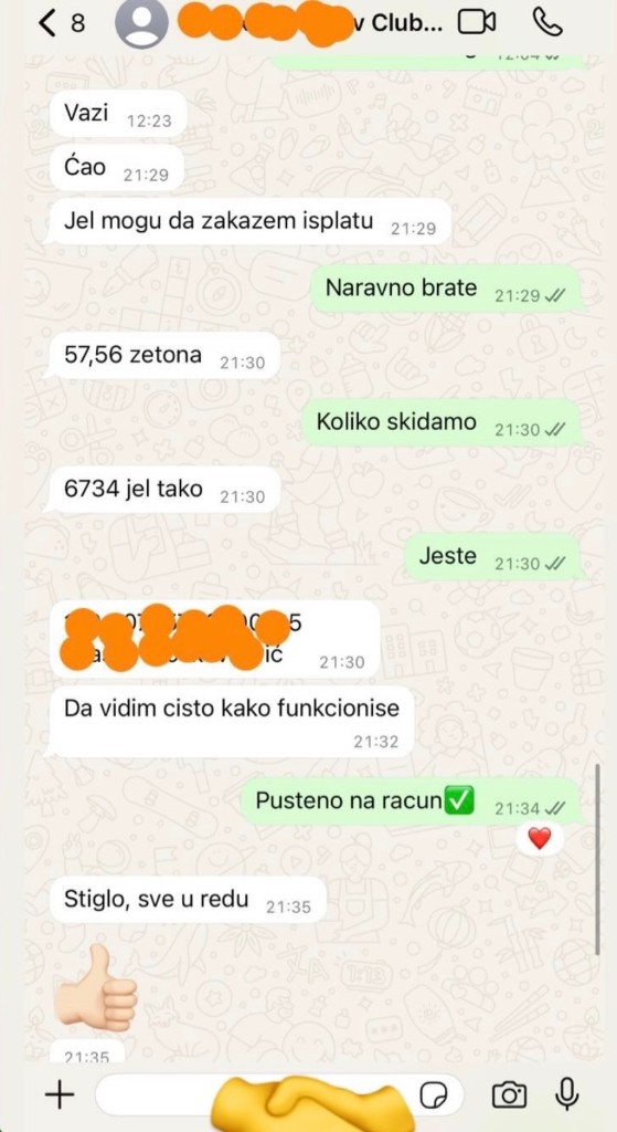 Potvrda isplate igrača